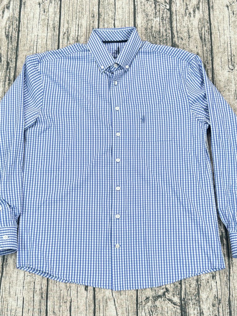 Johnnie-O Prep-Formance Men's M Blue Gingham Button-Down Shirt